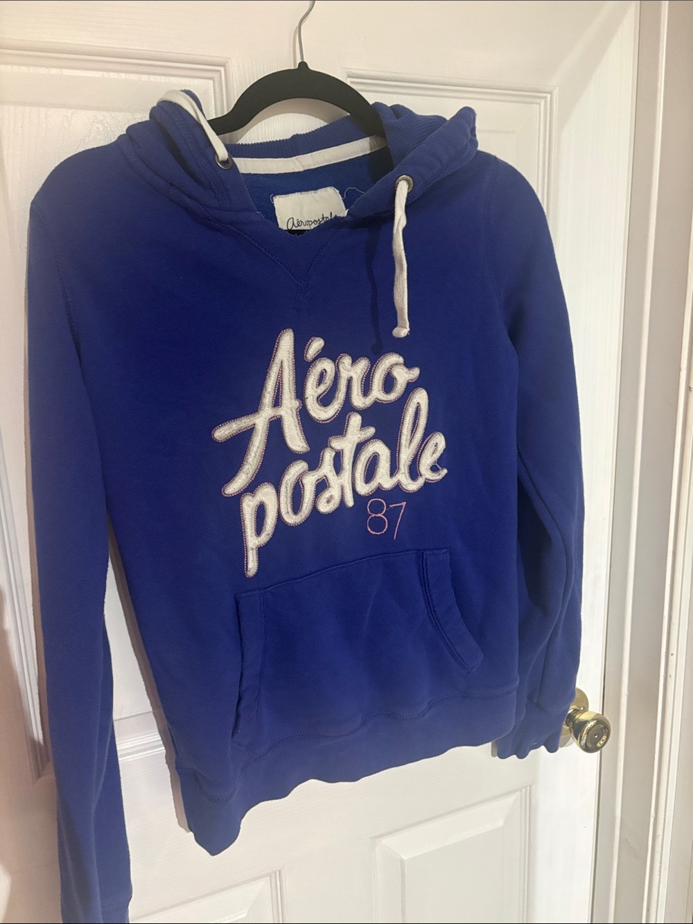 Aeropostale Royal Blue Hooded Pullover with Script Logo